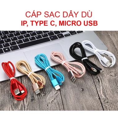 Dây cáp sạc điện thoại 1m SP dù, không nóng, tương thích Bluetooth, pin dự phòng - 19.699 VND