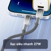 Dây cáp sạc nhanh 27W PD dệt bện KUULAA Type C‑L tương thích iPhone 14/13/12/11/X/XR - 99.000₫ 5