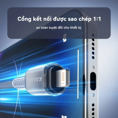 Dây cáp sạc nhanh 27W PD dệt bện KUULAA Type C‑L tương thích iPhone 14/13/12/11/X/XR - 99.000₫