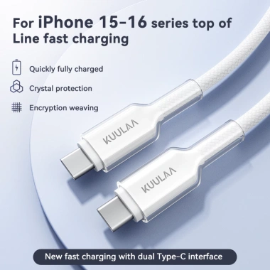 Dây cáp sạc nhanh 60W PD dệt bện KUULAA Type C‑C, tương thích iPhone, Huawei, Xiaomi, Samsung, OPPO, Vivo giá 40.799 VND 2