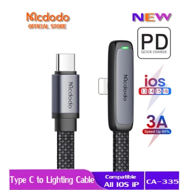 Dây Cáp Sạc Nhanh 90 độ 36W PD Type-C Lightning cho iPhone 14-13-12-11 Xr Max 8-7-6s CA-335