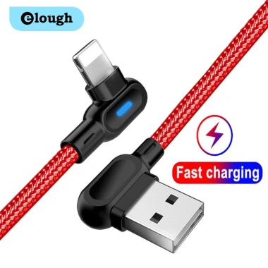 Dây cáp sạc nhanh ELOUGH 90° micro USB-Type C 1M/2M - Giá ưu đãi 49.060₫, tốc độ sạc tối đa cho điện thoại di động