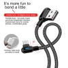 Dây cáp sạc nhanh ELOUGH 90° micro USB-Type C 1M/2M - Giá ưu đãi 49.060₫, tốc độ sạc tối đa cho điện thoại di động 5