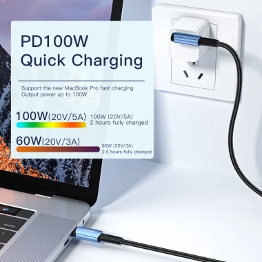 Dây cáp sạc nhanh ESSAGER 60W/100W USB-C sang USB-C QC4.0 PD30W, phù hợp Xiaomi 10 Pro & Huawei, giá 72.700 VND 3