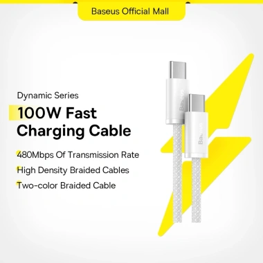 Dây cáp sạc nhanh PD Baseus 100W từ Type-C sang Type-C, tương thích MacBook Pro, iPad, Xiaomi, Samsung - chỉ 93.333₫