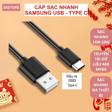 Dây cáp sạc nhanh Samsung Type C chính hãng - Giá chỉ 59.000 VNĐ, giảm tới 15.9k