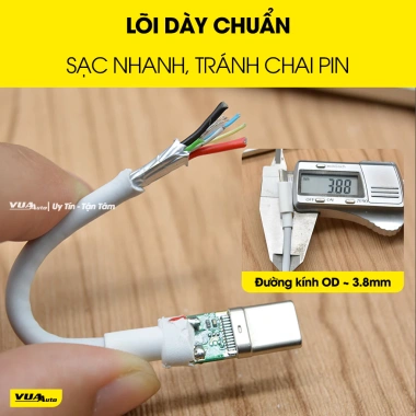 Dây Cáp Sạc Nhanh Type C 60W Đa Năng VuaAuto - Bảo Hành 1 Đổi 1, Giá Chỉ 45.000₫