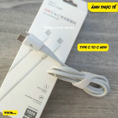 Dây Cáp Sạc Nhanh Type C 60W Đa Năng VuaAuto - Bảo Hành 1 Đổi 1, Giá Chỉ 45.000₫