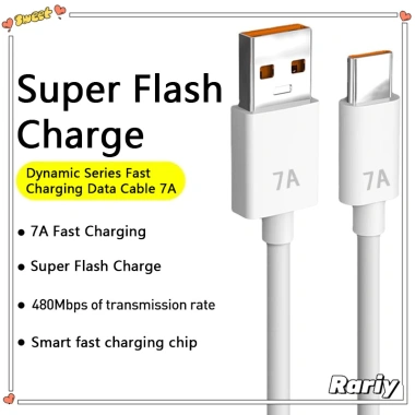 Dây cáp sạc nhanh Type-C 7A Flash, độ dài 1m‑2m, công nghệ sạc siêu nhanh, tương thích iPhone, bảo hành, giá chỉ 13.000đ