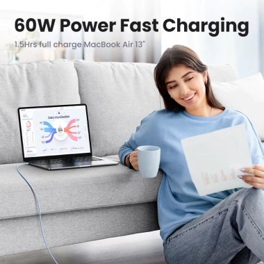 Dây cáp sạc nhanh UGREEN 60W Type-C QC3.0/4.0 FCP - Cho MacBook Pro, Samsung S22/S23, iPhone 15 - 60.090₫ 3