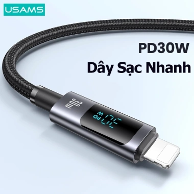 Dây Cáp Sạc Nhanh USAMS PD 30W Màn Hình Số cho iPhone 14‑13‑12‑11 Pro Max, 97.900₫ 3 Dây Cáp Sạc Nhanh USAMS PD 30W Màn Hình Số cho iPhone 14‑13‑12‑11 Pro Max, 97.900₫ 3