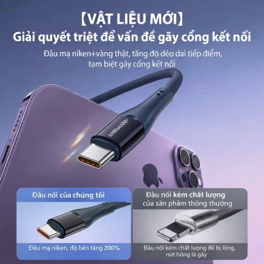 Dây Cáp Sạc Nhanh USB-A to Type-C 2.4A 1m Đèn Thở cho Samsung, Xiaomi, iPhone - 38.000₫ 3