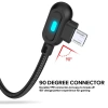 Dây Cáp Sạc Nhanh USB Micro USB và Type C 2.4A Đèn LED 90 Độ Chuyên Dụng Android 4