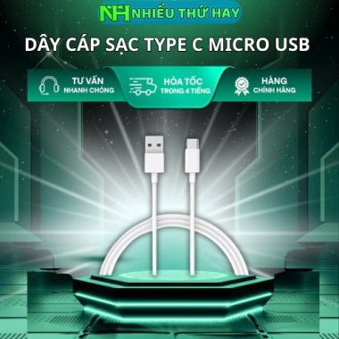 Dây cáp sạc TypeC + Micro USB 1‑14m cho Camera, Webcam – Sạc ổn định, 22.630₫