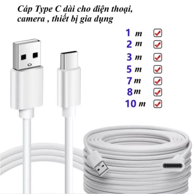 Dây cáp sạc TypeC + Micro USB 1‑14m cho Camera, Webcam – Sạc ổn định, 22.630₫
