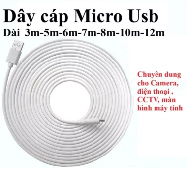 Dây cáp sạc TypeC + Micro USB 1‑14m cho Camera, Webcam – Sạc ổn định, 22.630₫