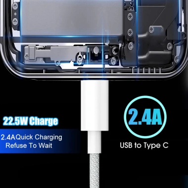 Dây Cáp Sạc USB Type-C 22.5W 1-2M - Tương Thích IPhone 15, Giá Ưu Đãi 55.208 VND