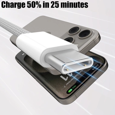 Dây Cáp Sạc USB Type-C 22.5W 1-2M - Tương Thích IPhone 15, Giá Ưu Đãi 55.208 VND