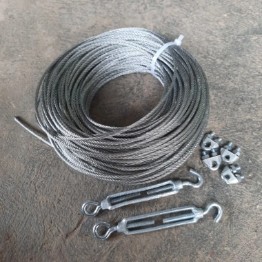 Dây cáp thép bọc nhựa phi 3-6mm kèm tăng đơ, khóa cáp - Giá ưu đãi 25.000₫