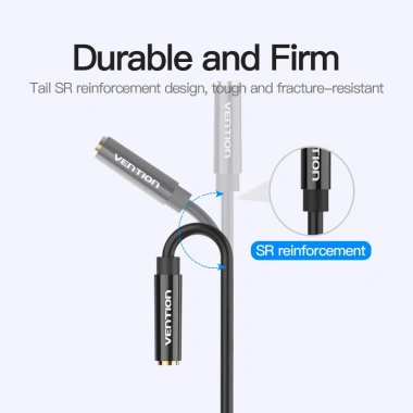Dây cáp Vention 2 cổng âm thanh 3.5mm 2 IN 1 chia Mic & Tai nghe, cáp nối dài, hàng chính hãng, giảm giá 86k