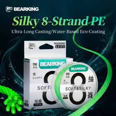 Dây câu Bearking PE X8 150m YGK phong cách Nhật Bản, cực mượt, giá ưu đãi 128k