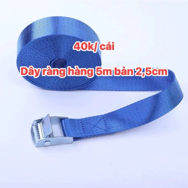 Dây chằng buộc hàng thùng carton, khóa vali 250kg, dày 2,5cm, dài 5m - Giá chỉ 40.000đ