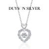Dây chuyền bạc 925 Ý Trái tim Đá hồng Dancing Stone - Vòng cổ nữ mạ vàng DUYSON SILVER 560k 10