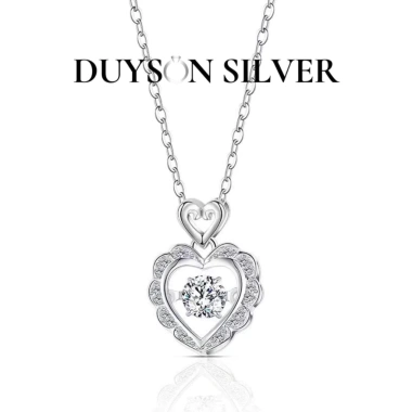 Dây chuyền bạc 925 Ý Trái tim Đá hồng Dancing Stone - Vòng cổ nữ mạ vàng DUYSON SILVER 560k 10 Dây chuyền bạc 925 Ý Trái tim Đá hồng Dancing Stone - Vòng cổ nữ mạ vàng DUYSON SILVER 560k 10