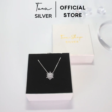 Dây chuyền bạc bông tuyết nữ TUNA SILVER - Vòng cổ đính đá cao cấp, cam kết chuẩn bạc, giảm giá 499k