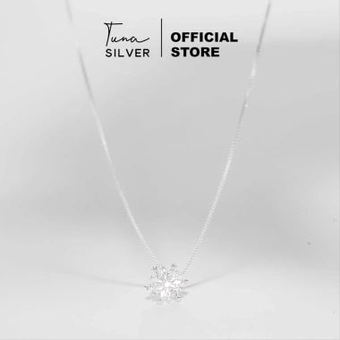 Dây chuyền bạc bông tuyết nữ TUNA SILVER - Vòng cổ đính đá cao cấp, cam kết chuẩn bạc, giảm giá 499k