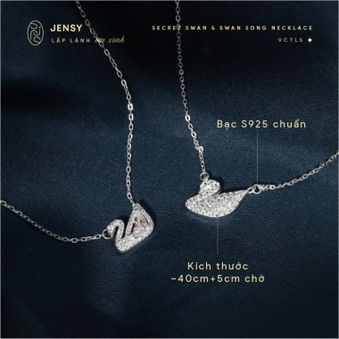 Dây chuyền bạc cao cấp JENSY Hot Trend Kiểm định GIV SECRET SWAN SWAN SONG VCTL5 vòng cổ bạc nữ 556.000đ giảm giá