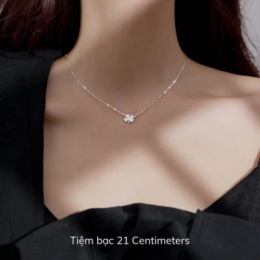 Dây chuyền bạc Cỏ 4 lá đính đá 21cm - Tiệm bạc, giảm giá 499k 4