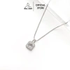 Dây chuyền bạc Miuu Silver mặt vuông đính đá, vòng cổ nữ Lapia Necklace 600k