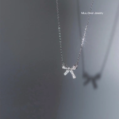 Dây chuyền bạc Miuu Silver nữ hình nơ đính đá - Sang trọng, xinh xắn, giảm giá tới 500.000₫ 7