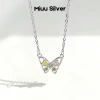 Dây chuyền bạc Miuu Silver - Vòng cổ nữ mặt hồ điệp ngũ sắc xinh xắn, giảm giá 600.000đ