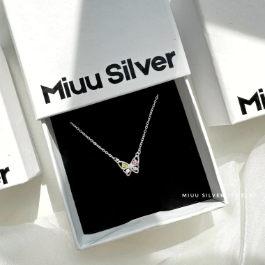 Dây chuyền bạc Miuu Silver - Vòng cổ nữ mặt hồ điệp ngũ sắc xinh xắn, giảm giá 600.000đ 8