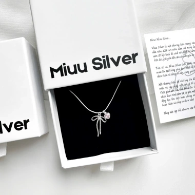 Dây chuyền bạc Miuu Silver - Vòng cổ nữ Vivian Bow sang trọng, giảm giá 800k