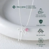 Dây chuyền bạc nữ 925 PMJ charm tim đá hồng nơ xinh xắn, dễ thương, 549k