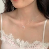 Dây chuyền bạc nữ 925 PMJ charm tim đá hồng nơ xinh xắn, dễ thương, 549k 3