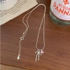 Dây chuyền bạc nữ 925 PMJ charm tim đá hồng nơ xinh xắn, dễ thương, 549k 7
