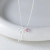 Dây chuyền bạc nữ 925 PMJ charm tim đá hồng nơ xinh xắn, dễ thương, 549k 9