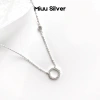 Dây chuyền bạc nữ Biển Xanh Miuu Silver - Vòng cổ mặt tròn đính đá, giá 500.000₫