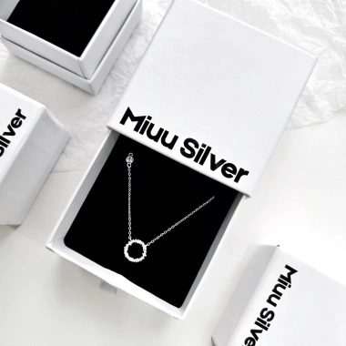 Dây chuyền bạc nữ Biển Xanh Miuu Silver - Vòng cổ mặt tròn đính đá, giá 500.000₫ 6