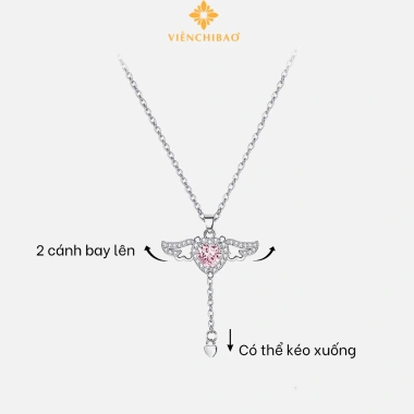 Dây chuyền bạc nữ cánh thiên thần S925 đá zircon hồng - 515.000₫ Viễn Chí Bảo 4