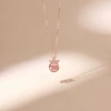 Dây chuyền bạc nữ đá nhảy mạ vàng hồng 18K và bạch kim LAV045 kiểu vương miện Tiara 2