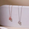 Dây chuyền bạc nữ đá nhảy mạ vàng hồng 18K và bạch kim LAV045 kiểu vương miện Tiara 6