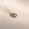 Dây chuyền bạc nữ đá nhảy mạ vàng hồng 18K và bạch kim LAV045 kiểu vương miện Tiara 9