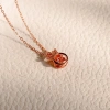 Dây chuyền bạc nữ đá nhảy mạ vàng hồng 18K và bạch kim LAV045 kiểu vương miện Tiara 10