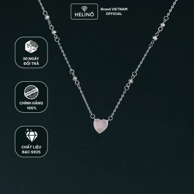 Dây chuyền bạc nữ HELINO C51 đá tim hồng Rosie xinh xắn - Giá ưu đãi 729.000 VND