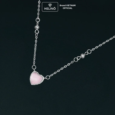 Dây chuyền bạc nữ HELINO C51 đá tim hồng Rosie xinh xắn - Giá ưu đãi 729.000 VND